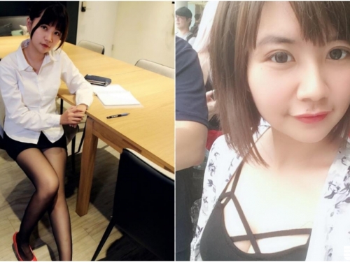 「甜美上班族」窄裙黑絲好性感，下班後回歸「鄰家女孩」淘氣又可愛～