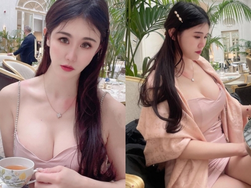 氣質正妹「Pei’s 」辣吃下午茶，爆乳小洋裝秀「F罩杯豪乳」和超白皙美腿！