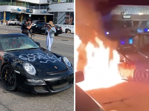 悲劇！全美限量410輛 的 911 GT3 RS 慘遭惡意縱火，大馬路上直接開營火晚會......