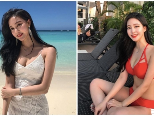 超性感美乳姐姐！「露深溝走沙灘」瘋狂被路人偷瞄啊！
