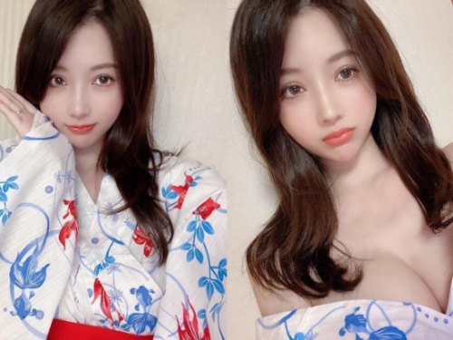 來泡牛奶浴！「胡綺Chichy Hu」換日式浴衣超萌甜，香肩一曬「雪乳跟著蹦出來」！