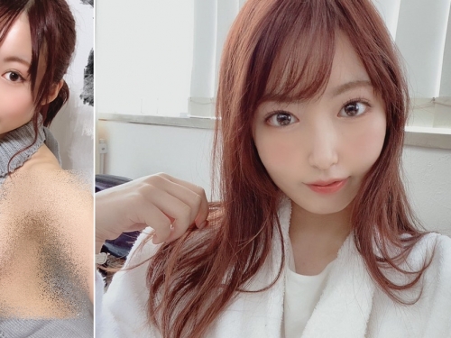 挑戰童貞殺毛衣！　D罩杯偶像級新人AV女優「潮美舞」放送福利嬌喊穿不出門啦！