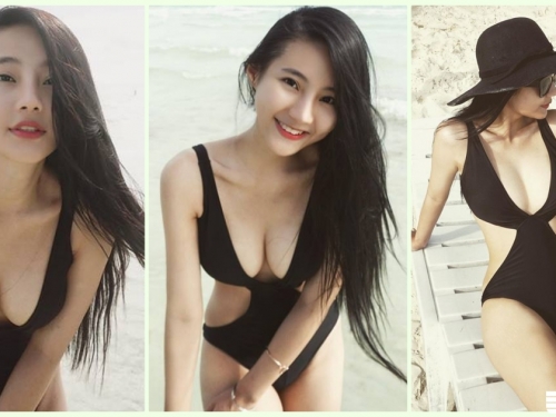 超可愛！沙灘驚見「白皙美乳妹」甜美顏值破表！邪惡的「上帝視角」畫面好壞壞…
