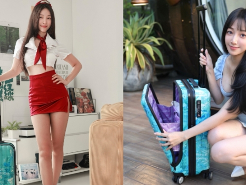 長腿姊姊「愛吃鬼Hani」化身性感空姐，「細腰美腳」帶粉絲一起飛！