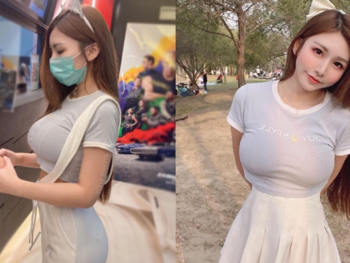 看電影驚見隔壁口罩妹挺大胸購票　原來是「巨乳小隻馬」念念！