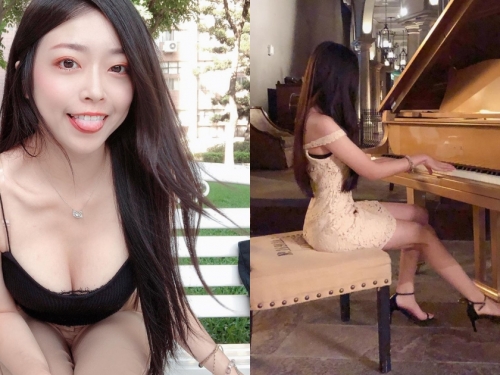 在金色三麥彈琴的「氣質正妹」妍妍兒，小洋裝藏不住好曲線，私下活潑又性感！