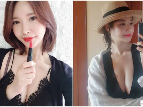 美乳姐姐「秀出超深V乳溝」，中路大開「巨乳遮不住」！