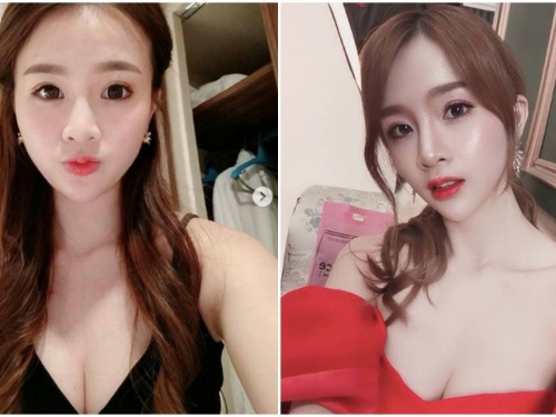 雪白的事業線！甜美正妹深V裝「胸前好白嫩」，養眼曲線超有女人味！