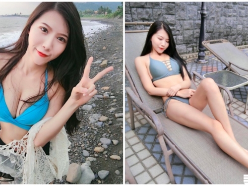 高雄火辣美胸正妹！比基尼「深溝藏不住」，逆天長腿也超養眼的！