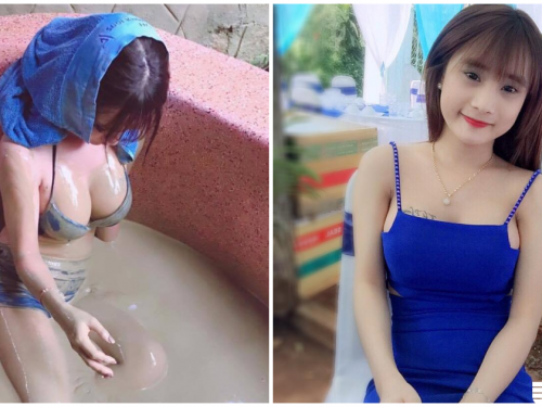 浸在泥漿中的巨乳妹！　透嫩美胸濕濕的，看了好誘惑啊！