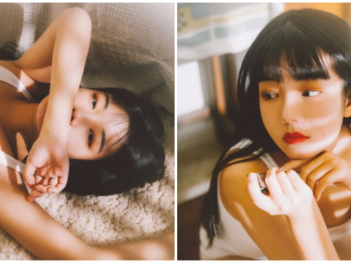 超日系女友寫真！激似「小松菜奈」的妹子穿內衣陪你在房間吹口琴！