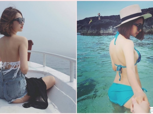 電力十足！越南「正妹老闆娘」海邊曬半球！超魅惑電眼真的會迷死人…