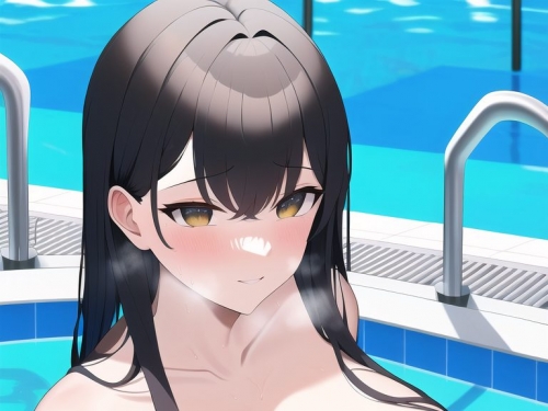 [Second erotic] Fully exposed on the poolside!