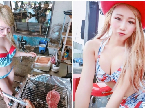 正妹「穿爆乳比基尼」烤肉！　「超低胸視角」好邪惡，火辣到噴鼻血了！