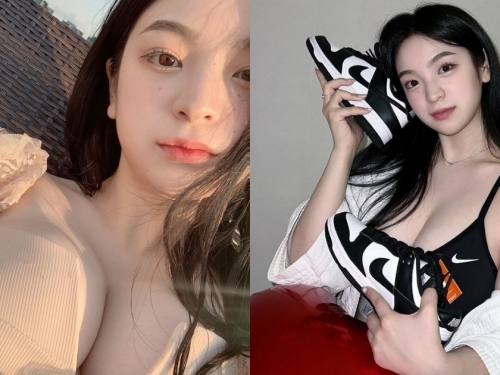 好巨大的白嫩肉圓！「爆乳素人正妹」大份量肉肉藏不住，躺平直接溢出來！