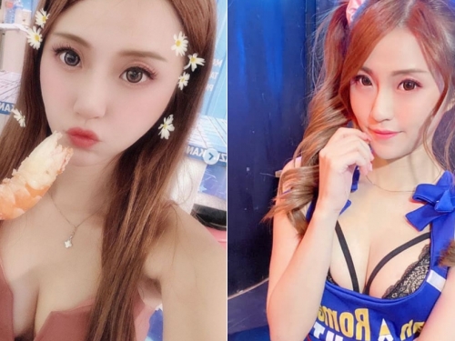雙馬尾美少女「MiMi 佳佳兒」大啖美食好誘人，圓潤小臉蝦子都比她大！