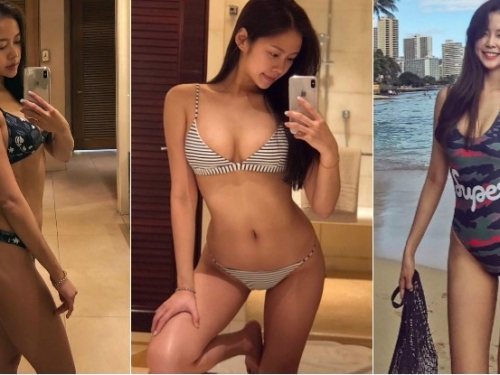 乳力集中！妹子比基尼奶溝「又深又長」讓人看不見底，長腿自拍照好銷魂