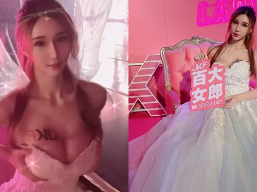 公主降臨！32E美乳正妹「夢夢MonMon」 百大女郎頒獎化身性感小精靈
