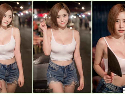Line瘋傳「夜市擺攤妹」F奶美乳有夠銷魂！超邪惡「白皙大肉包」讓客人好興奮…