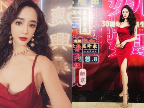 人氣正妹「Zihan Weng 子涵」港風造型超美艷！「渾圓雪乳」低胸禮服罩不住啊～