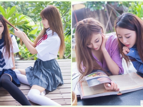 超可愛！清純系「學生姐妹花」美腿也是好犯規！滿滿的「制服誘惑」讓人受不了…
