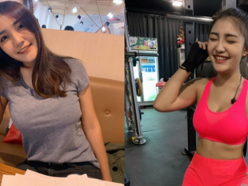 超甜美「巨乳運動妹」爆奶健身　貼身上衣撐出性感隱乳山脈