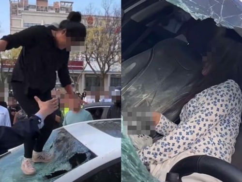 正宮當街暴走 「踩爆擋風玻璃」抓小三！網理解為何出軌