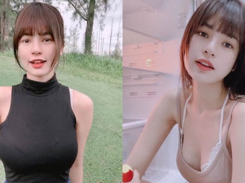 天使系女孩「緊身衣逼出兇兇曲線」，甜美臉孔超有戀愛感！