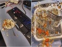 恐怖！IT男電腦桌前吃午飯 便當盒突然爆炸 炸到他⋯⋯