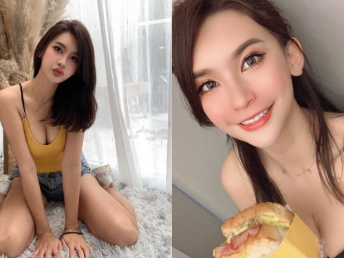 正妹小晰晰「新髮型搭配超兇趴跪姿勢」，「養眼深溝視角」實在好強大！