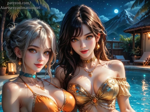 ★Patreon★ 🌙 Night Pool Party 2 💦