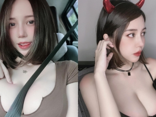 車技一流女主播！「白嫩巨乳」緊夾安全帶，調皮吐舌：這樣夠安全嗎
