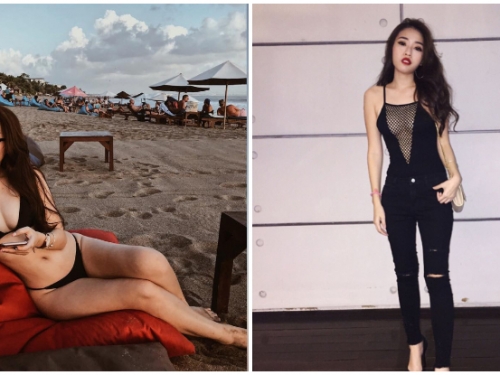 辣出新高度！「爆乳正妹」穿上超深V中空裝慶生，走到哪都要爆乳！