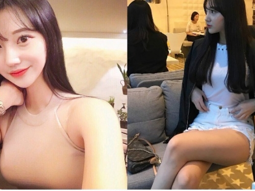 妹子針織深V「渾圓雪乳」滾出來，超短裙大露「逆天長腿」，這天不冷啦！