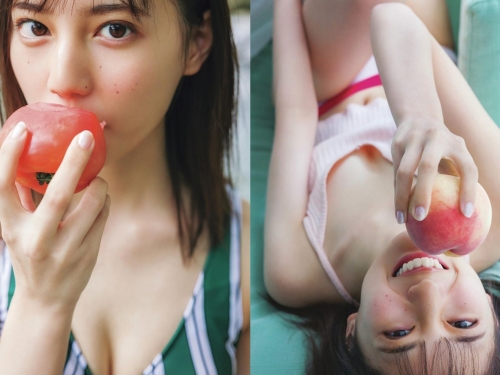 想成為那顆水蜜桃！日向坂46「小坂菜緒」甜笑大啖水果　純愛視角炙熱放電整個犯規