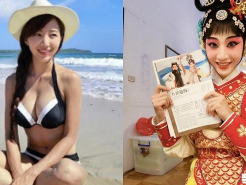 最甜京劇少女！戲服底下藏「大份量雙峰」，兩團「白嫩爆乳」全被比基尼給出賣了！