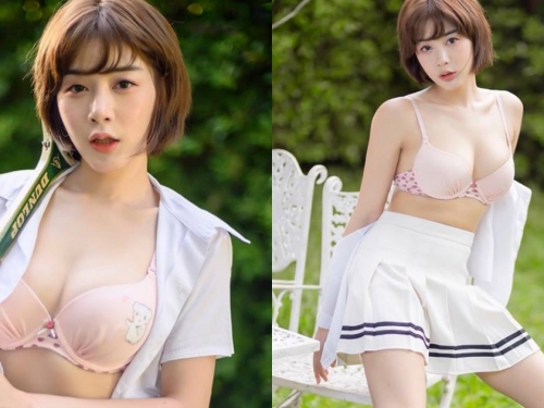 網球打不贏使出必殺技！「爆乳學生妹」色誘敵心 解釦露出「粉紅可愛內衣」！
