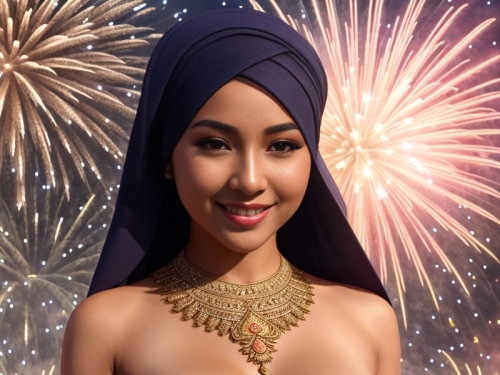 Hijabi in celebration