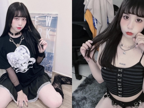 長髮正妹「桃桃」性感跪姿超養眼，「誘惑曲線」讓粉絲狂示愛！
