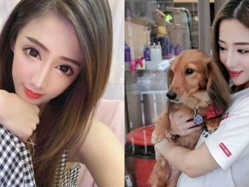 超正「寵物美容師」姜姜，長髮電眼還有「迷人雪乳」，網友通通想當她懷裡的狗！