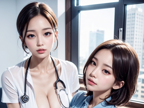 AI生成美女~韓國性感護理師Korean Nurses at hospital