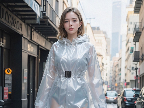 Aaliyah Illustration AI-094 ❤Raincoat Girl❤