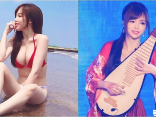 台灣「國樂美少女」！海邊戲水宛如仙女下凡！「波濤洶湧」的畫面好厲害！