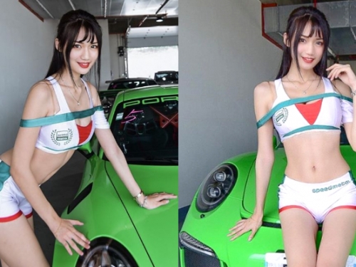 高挑ＳＧ「邵婷Vicky」香車旁狂凹火辣美體，「逆天玉腿」一秒征服腿控心！