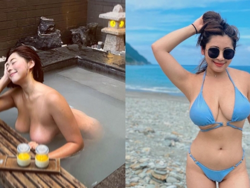 巨乳妹「泡溫泉照」胸前份量感驚人　網友：是什麼矇蔽了我的眼
