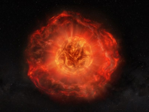 垂死恆星變成超新星前做了什麼？吐出相當一顆太陽的質量