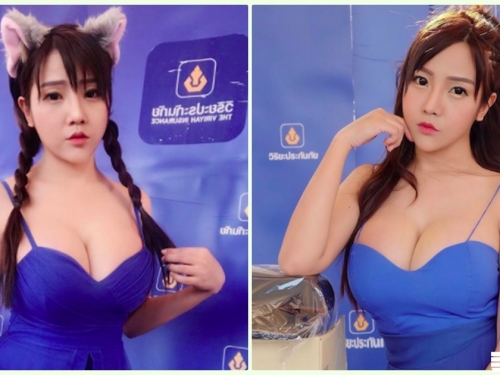 炸出來！爆乳兔女郎「超胸大G奶」車展連環爆！超邪惡「極品身材」讓客人都受不了啦…