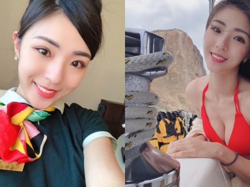 氣質型的「長榮正妹空姐」YuLi，笑容甜美讓人秒戀愛，比基尼美乳藏不住啦！