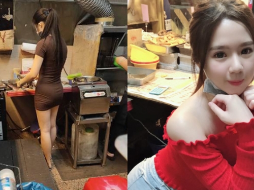 高雄人衝一波！前鎮區鹽酥雞攤「正妹店員」逆天長腿太犯規