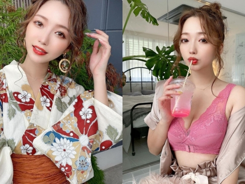 性感美胸大使「穿內衣喝飲料」，「胸前粉嫩畫面」看了好害羞喔！